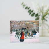 Kerstmis op de Parisiaanse Winterscène Feestdagenkaart (Staand voorkant)
