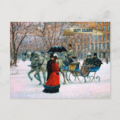 Kerstmis op de Parisiaanse Winterscène Feestdagenkaart (Voorkant)