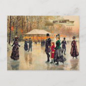  Kerstmis op de Parisiaanse Winterscène Feestdagenkaart (Voorkant)