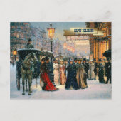  Kerstmis op de Parisiaanse Winterscène Feestdagenkaart (Voorkant)