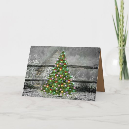 Kerstmis op de Ranch Feestdagen Kaart (Voorkant)