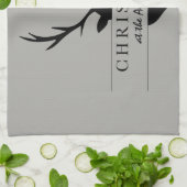 Kerstmis op de... Roestland, bosgebied, vlek Theedoek (Gevouwen)