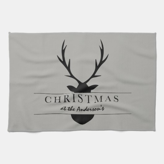 Kerstmis op de... Roestland, bosgebied, vlek Theedoek (Horizontaal)