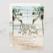 Kerstmis op de uitnodiging van het strandpartij (Voorkant / Achterkant)