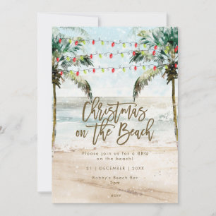 Kerstmis op de uitnodiging van het strandpartij