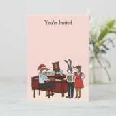 Kerstmis op de uitnodiging van Piano (Staand voorkant)