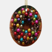 Kerstmis op deur - gekleurde ballen keramisch ornament (Rechts)