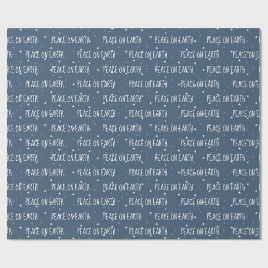 Kerstmis op EARTh tekst op sterren Cadeaupapier (Vlak)