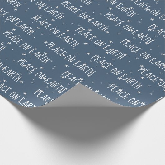 Kerstmis op EARTh tekst op sterren Cadeaupapier (Hoek)