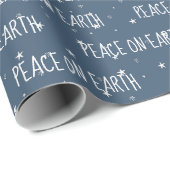 Kerstmis op EARTh tekst op sterren Cadeaupapier (Rol Hoek)