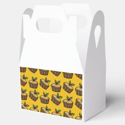 Kerstmis op een gouden gele achtergrond bedankdoosjes (Geopend)