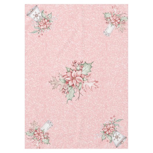 Kerstmis op een roze achtergrond tafelkleed (Voorkant)