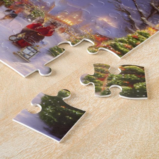 Kerstmis op een sneeuwnacht legpuzzel (Zijkant)