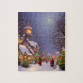 Kerstmis op een sneeuwnacht legpuzzel (Verticaal)