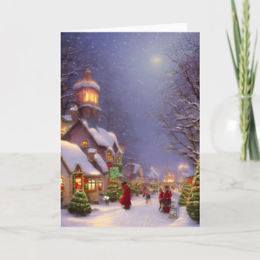 Kerstmis op een zonnige blanco groet kaart (Voorkant)