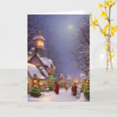 Kerstmis op een zonnige blanco groet kaart (Gele Bloem)