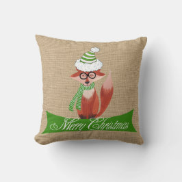 Kerstmis op Faux Burlap Pillow Kussen
