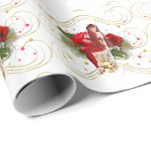 Kerstmis op goud cadeaupapier (Rol Hoek)