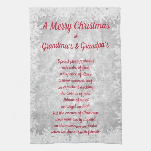 Kerstmis op Grandma's & Grandpa's Kitchen Towels Theedoek (Verticaal)