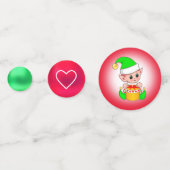 Kerstmis op groen en rood, hart en sneeuwvlok confetti (Voorkanten)