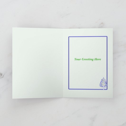 Kerstmis op Groen (hoge foto lijst) Feestdagen Kaart (Binnen)