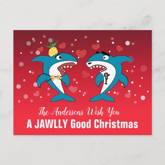 Kerstmis op Haaienjacht Feestdagenkaart (Voorkant)