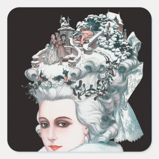Kerstmis op haar geest Mode Vierkante Sticker (Voorkant)