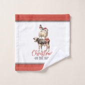 Kerstmis op het Boerderij Barnyard Animal Bad Handdoek (Wasdoekje)