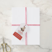 Kerstmis op het Boerderij Barnyard Animal Cadeaulabel (Met Touw)