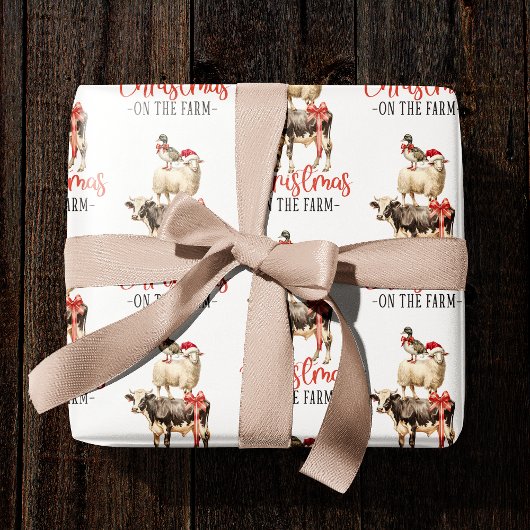 Kerstmis op het Boerderij Barnyard Animal Cadeaupapier