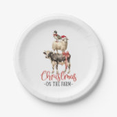 Kerstmis op het Boerderij Barnyard Animal Papieren Bordje (Voorkant)