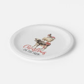 Kerstmis op het Boerderij Barnyard Animal Papieren Bordje (Gekanteld)