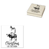 Kerstmis op het Boerderij Barnyard Animal Rubberstempel (Gestempeld)