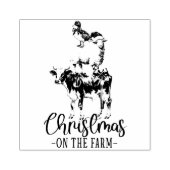 Kerstmis op het Boerderij Barnyard Animal Rubberstempel (Afrduk)