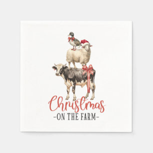 Kerstmis op het Boerderij Barnyard Animal Servet