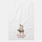 Kerstmis op het Boerderij Barnyard Animal Theedoek (Verticaal)