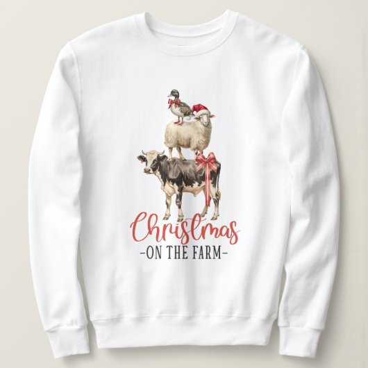 Kerstmis op het Boerderij Barnyard Animal Trui (Design voorkant)