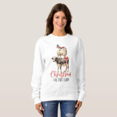 Kerstmis op het Boerderij Barnyard Animal Trui (Voorkant volledig)