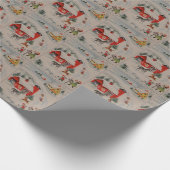 Kerstmis op het boerderij gepantserde feest cadeaupapier (Hoek)