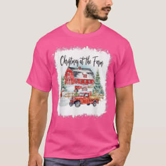 Kerstmis op het Boerderij Merry Farmer Familie Chr T-shirt