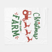 Kerstmis op het Boerderij met tractor en rendier Fleece Deken (Voorkant (Horizontaal))