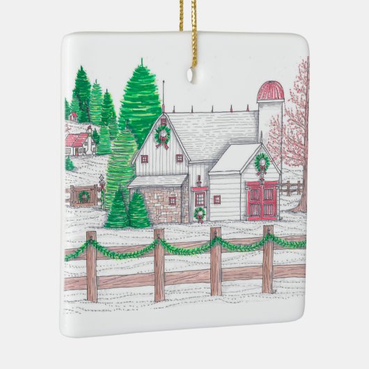 Kerstmis op het Boerderij Ornament (Rechts)