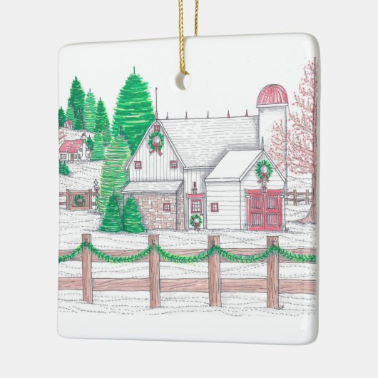 Kerstmis op het Boerderij Ornament (Links)