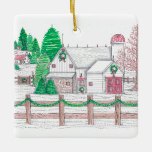 Kerstmis op het Boerderij Ornament