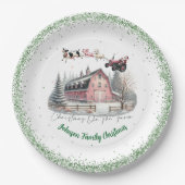 Kerstmis op het Boerderij Papieren Bordje (Voorkant)