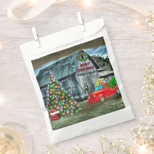 Kerstmis op het Boerderij Rustic Barn Bedankzakje (Geknipt)