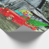 Kerstmis op het Boerderij Rustic Barn Cadeaupapier (Hoek)