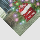 Kerstmis op het Boerderij Rustic Barn Tissuepapier (Detail)