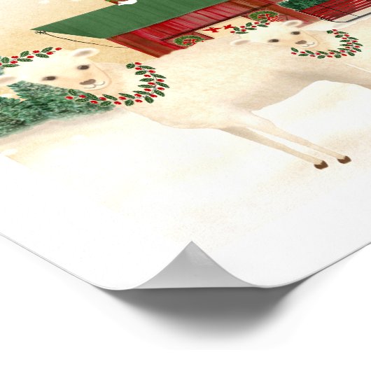 Kerstmis op het Boerderij van de schapen voegt je  Poster (Hoek)