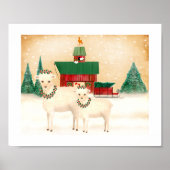 Kerstmis op het Boerderij van de schapen voegt je  Poster (Voorkant)